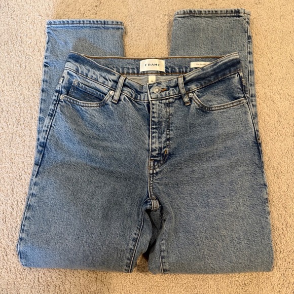 FRAME The Borrowed Mid Rise Boyfriend Jeans Ricochet Women's Size 26 - Picture 6 of 12